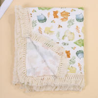 Manta De Algodón Muselina Para Bebé Con Borlas Swaddle Recibimiento Para Recién Nacidos Funda De Cuna Y Silla De Coche - details 15