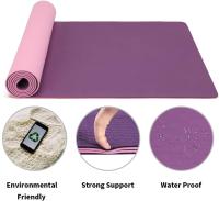 Esterilla de gimnasia, yoga, fitness, antideslizante, para entrenamiento, deportes, giros, pilates, con correa para el hombro, 183x61x0,9 cm - details 3
