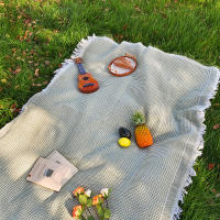 Manta De Algodón Mezclado Para Camping Portátil Con Borlas Impermeable Y Suave Para Pícnic Y Uso Exterior Tapete De Mesa Sofá - details 7