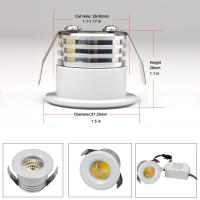 2pcs Mini Luces Led Para Armarios COB 3W 270lm 110V 220V Dimmer Acabado Negro Blanco Plateado En Aluminio Para Hueco Cortado De 30mm - details 1