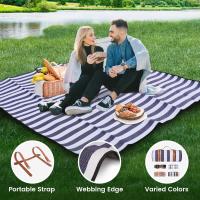 Manta De Picnic Extra Grande 80"x 80" Impermeable Y Plegable Para 8 Adultos Ideal Para Playa Camping Parque Hierba Interiores - details 4