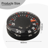 Termómetro De Precisión Alta 20/27mm Para Interior Y Exterior Impermeable Plástico Medidor De Temperatura Para Jardín Negro - details 5