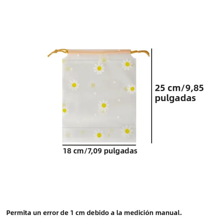 10pcs Bolsas De Almacenamiento Pequeñas En Forma De Margarita Para Zapatos Calcetines Paraguas Viaje Accesorios De Viaje Bolsa De Tela De Poliéster Floral - 1