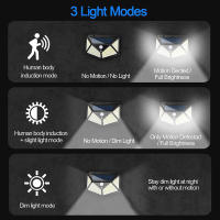 Lámparas Solares De Pared Con 100 LED Sensor De Movimiento Impermeables Para Decoración De Jardín Luz Solar Autónoma Para Calle Modernas IP65 - details 6