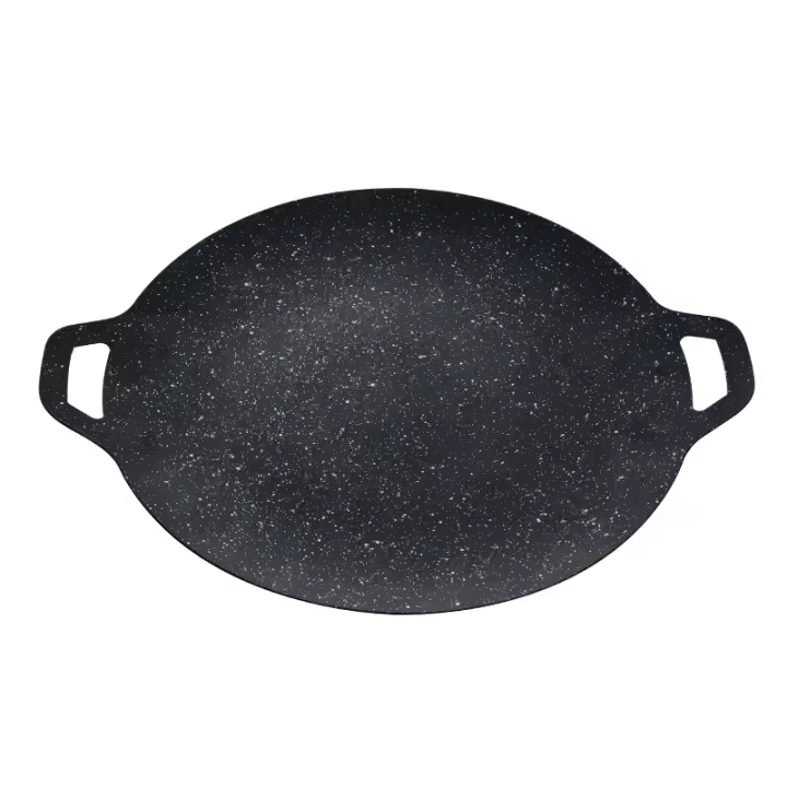 Placa De Asado Redonda Antiadherente Plataforma De Fritura Portátil Para Hogar Y Picnics Al Aire Libre Placa De Asado Sin Humo Herramienta De Asado - 1