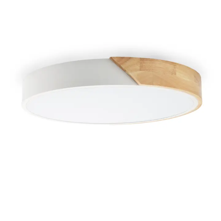 Plafón LED Circular Ø 40cm, 30W, 3000LM, Metal y Madera Natural, Luz Seleccionable (3000K-4000K-6000K) - 1