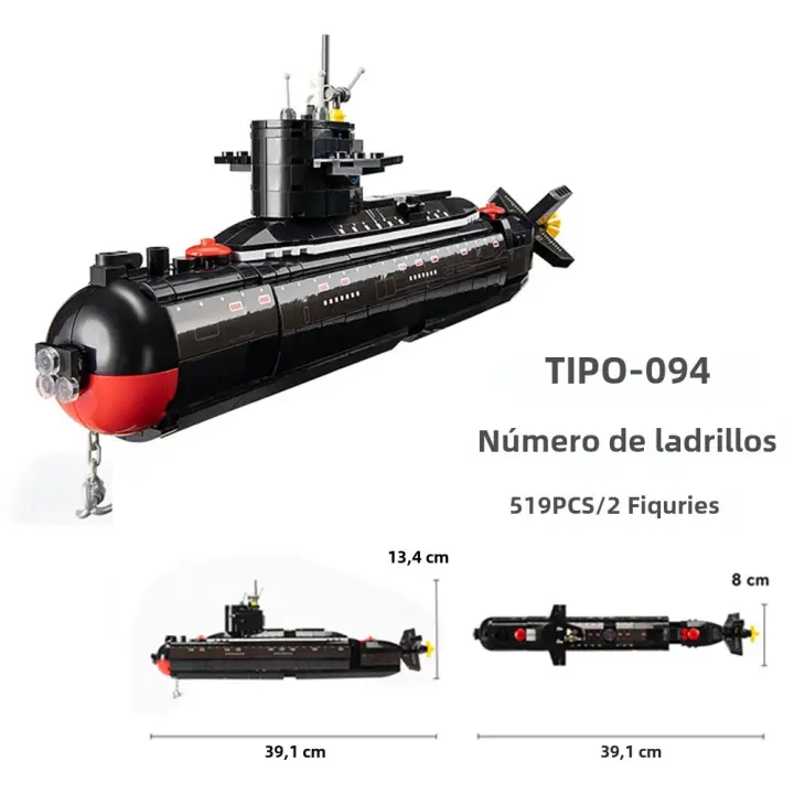 Bloques De Construcción Técnica De Submarino Nuclear Tipo-094 Colección Militar De La Guerra Mundial Juguete DIY Para Niños Regalo De Cumpleaños - 1