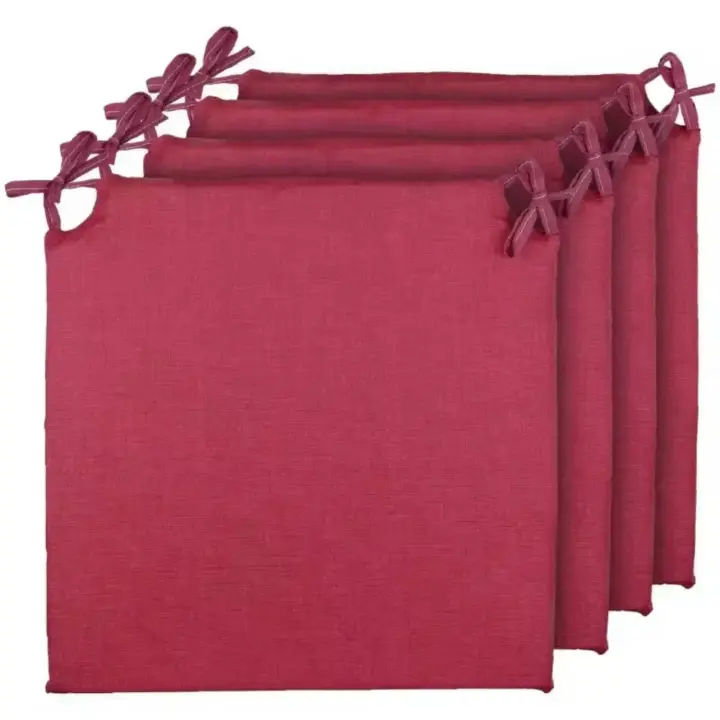 Reino Mansidi SL - Cojines de Silla 40x40x3cm (Pack de 2/4/6) - Estampado Rayas Rojo - 1