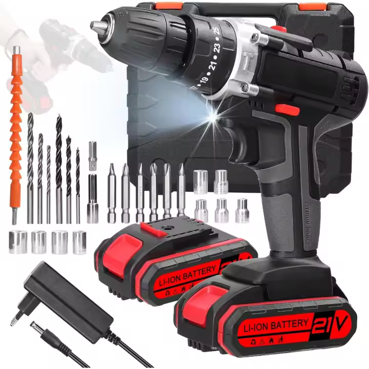Taladro Atornillador, Weytoll eléctrico multifuncional 3 en 1 bateria litio , impacto de 21 V Motor cepillado , ENVIO 24H - 1