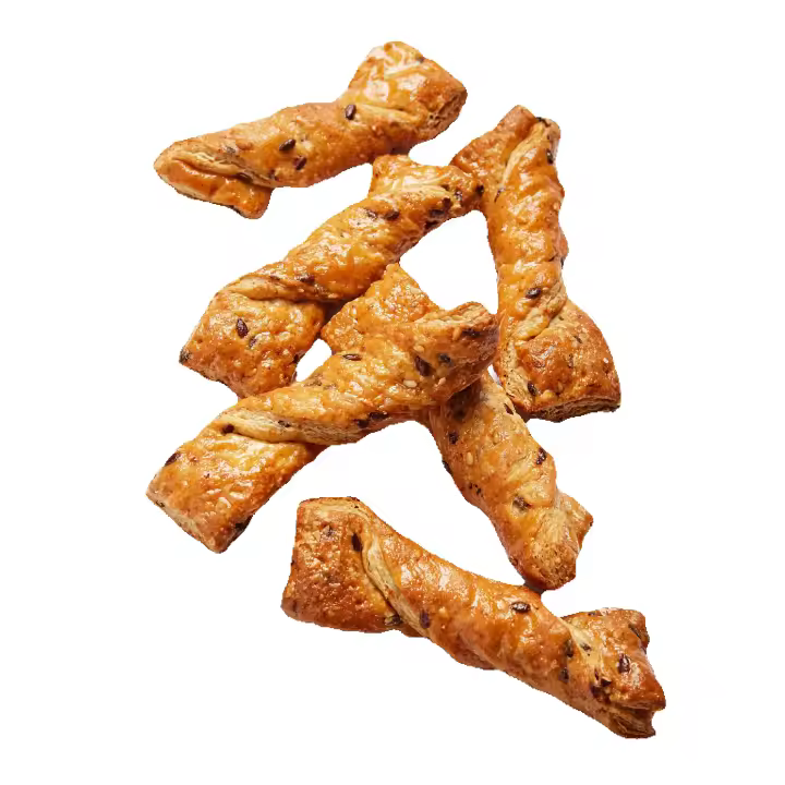 Lacito de hojaldre integral con sésamo y lino. Sin azúcares añadidos. Desayuno,merienda,snack saludable. Picoteo delicioso. Granel 1.5 kg. El horno de Don Ramon. - 1