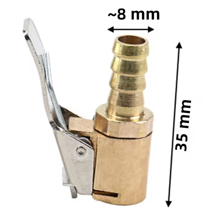 Adaptador De Conector De Válvula De Neumáticos Para Coche Tampa De Inflador De Aire De Latón 6/8mm Libera Rápida Clip-on - 1