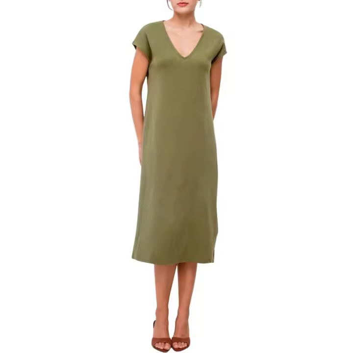 VIADORIA V-NECK CAP SLEEVE MIDI DRESS  Capulet Oli - 1