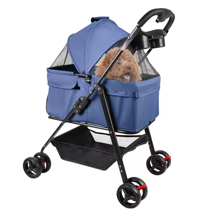 Cochecito plegable para perros y gatos, carrito extraíble para perros - 1