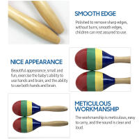 Paquete De 1 Pares De Maracas De Madera Con Golpes De Arena Instrumento De Percusión Rumba Shakers Juguete Musical Para Niños Juegos - details 7