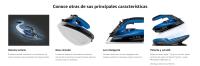 Rowenta Freemove DE5010 Plancha sin cable con golpe de vapor 115 g/min, sin cable, 250 ml, suela Microsteam 400 láser, autoapagado y antical, todo tipo de tejidos, Azul/Negro - details 3