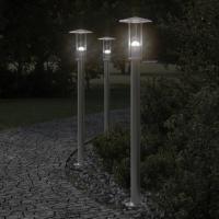 vidaXL Lámpara de suelo de exterior acero inoxidable 100 cm Color Negro,  Plateado, y mas - details 1