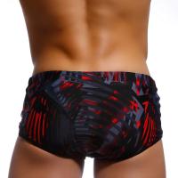 Traje De Baño Para Hombre Estilo Brasileño Corte Tradicional Bikini Surfeado Boxer Briefs Shorts De Natación Tangas Negro Y Rojo Sunga - details 7