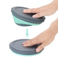 Tazas De Silicona Plegables 3 Piezas Con Tapa Set De Bollos Portátiles Para Almuerzo Eco-amigables Tamaño round - details 4
