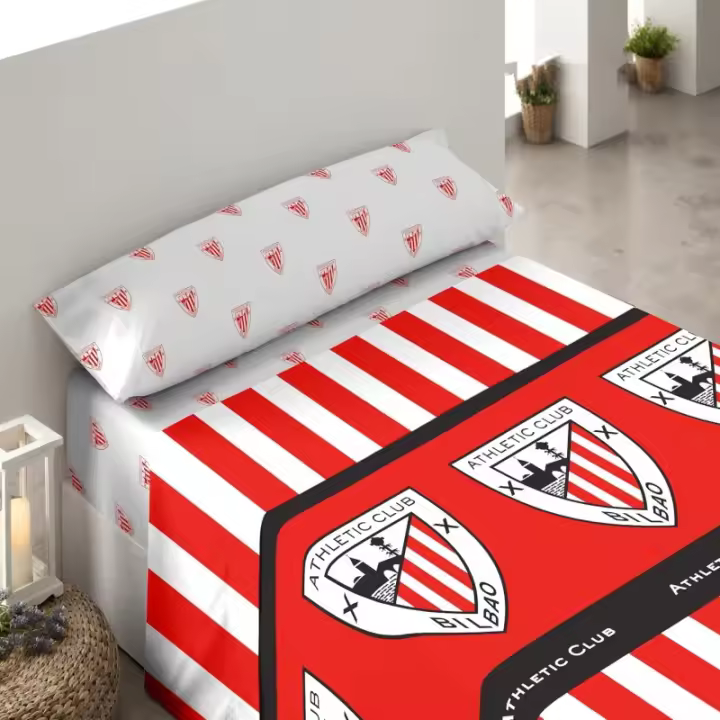 Juego de sábanas Athletic Club de Bilbao 3 Piezas sábana, bajera y funda de almohada para cama 150cm producto oficial 150SBATH79007 - 1