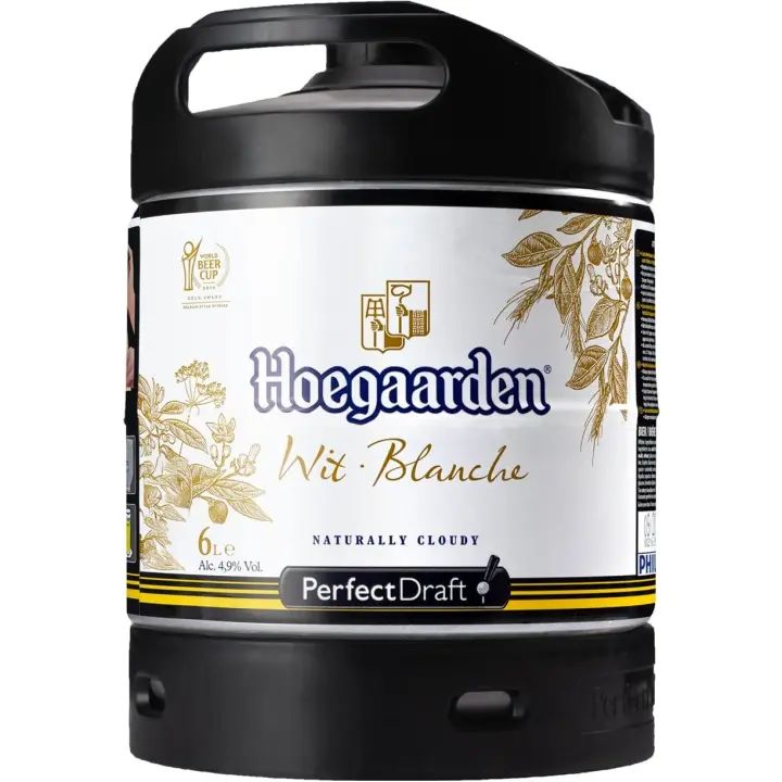 1 ud x Barril Hoegaarden Blanca 6L  Cerbeza Belga estilo Witbier/Trigo  sólo apto para usar en grifo Perfect Draft de Philips - 1