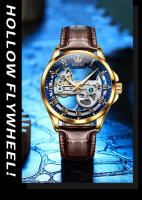 Reloj Mecánico Para Hombre OLEVS 6661 Con Esqueleto Resistente Al Agua Y Luminoso De Cuero Acero Inoxidable Dial Circular De 41mm - details 5