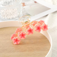 Pinza Para El Cabello Coreana De Acrílico Para Mujer Clip De Manta Floral Para Vacaciones De Verano Y Playa Estilo De Moda Decorativa - details 0