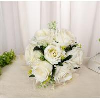 Bouquet De Novia Artificial De Rosa Silken En Blanco Y Champán Para Damas De Honor Y Fiesta De Boda Decoración De Hogar - details 11