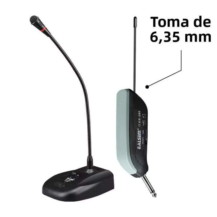 EALSEM 380 UHF Micrófono Inalámbrico De Conferencia Con 1 Canal Jack De 6.35MM 50Metro 640-690MHz Para Reuniones Y Eventos - 1
