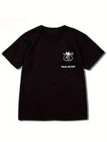 Camiseta De Algodón Y Poliéster Para Hombres Con Estampado De Gato Negro Casual Cuello Redondo Manga Corta Protección Solar Transpirable Para Exterior - details 3