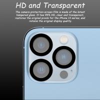 2PCS Vidrio Templado De Seda Para Lente De Cámara De iPhone 13 12 11 Mini 14 15 pro Max Cubierta Total Protectora Compatible Con Serie iPhone 15 14/13/12/11 - details 1