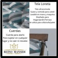 REINO MANSIDI Pack 2 Cojines con Respaldo para Sillas de Terraza. Cojines Acolchados y Cómodos para Interior y Exterior. (triángulos) - details 2