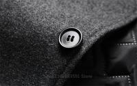 Abrigo De Lana Para Hombre Estilo Británico Sólido De Medio Tamaño Chaqueta De Lana Business Overcoat Casual Cierre Simple - details 10