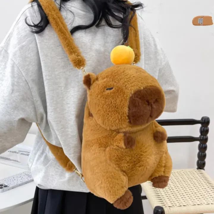 Mochila De Peluche Capybara Kawaii Moda Muñeco Mini Mochila Para Hombro Bolsa De Peluche Para Niños Regalo Para Novia - 1