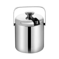 Cubeta De Hielo Con Pinzas Y Portabotellas Doble 1.3L Acero Inoxidable Para Fiestas En Casa Y Bar Chiller Porta Cerveza Y Champán Con Asa - details 2