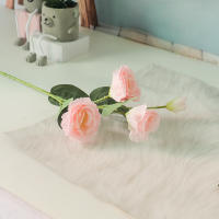 3PCS Flores Artificiales De Rosa Blanca Y Hojas De Eucalipto Peonía Bouquet Decoración Para Bodas Fiesta Vaso Hogar Sin Mantener Flores Naturales - details 7