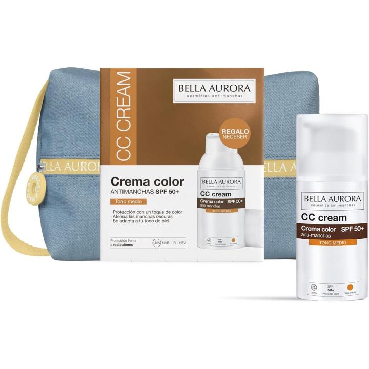 Bella Aurora Pack CC Cream Antimanchas SPF 50+ Extracubriente | Crema Facial con Color Adaptativo | Alta Cobertura y… — oferta en Miravia