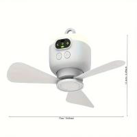 ventilador de techo moderno recargable usb de 8000 mah portátil con control remoto para camping en tiendas de campaña   -   detalles 4