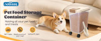 Nobleza Contenedor de Pienso para Mascotas 20L/40L, con Ruedas, Tapa Abatible, Cuchara y Marcador de Fecha, Caja Hermética Transparente para Perros y Gatos - details 0