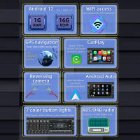 Radio coche bluetooth, 2 Din Android 13.0 Radio de coche Reproductor multimedia GPS Estéreo, Carplay, Carga USB, RDS, vista trasera,2+64G estándar +12 cámara de luz - details 3