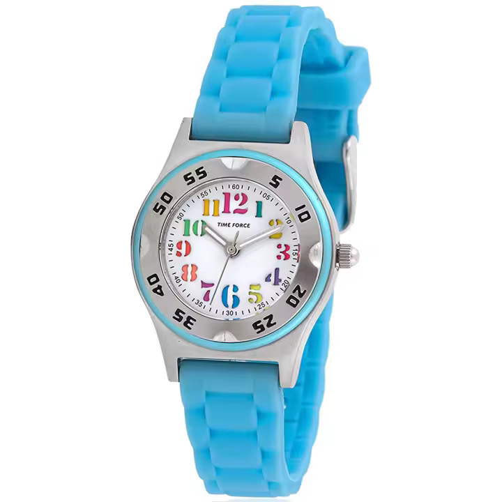 Time Force Tf3359b03  Reloj Analógico Para Niño / Niña . Correa Azul Claro. Números de Colores. 50 Metros - 1