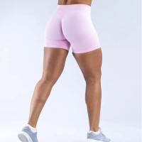 Shorts De Yoga Sin Costuras 4.5" Para Mujer Con Efecto Scrunch Y Levantamiento De Glúteos Pantalones De Gimnasio Para Correr Tejidos De Nylon Y Spandex Tallas XS a XL - details 17