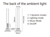 Lámpara LED RGBIC 30cm Pack De 2 Decoración De Habitación Luz De Ambiente Para TV PC Juego De Gaming Control Remoto Dimmer - details 7