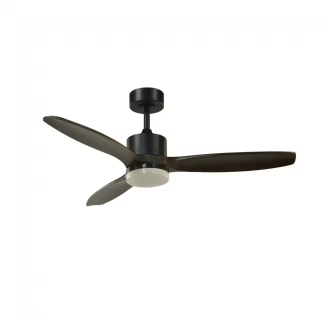 Wonderlamp Ventilador de techo LED Nare Negro CCT (22W) 3 aspas de Madera oscura - 1