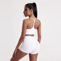 Sujetador Deportivo Para Mujer En Color Sólido Con Forma De Y Adecuado Para Fitness Running Gimnasio Yoga Con Almohadillas De Pecho Material Suave Y Transpirable - details 3