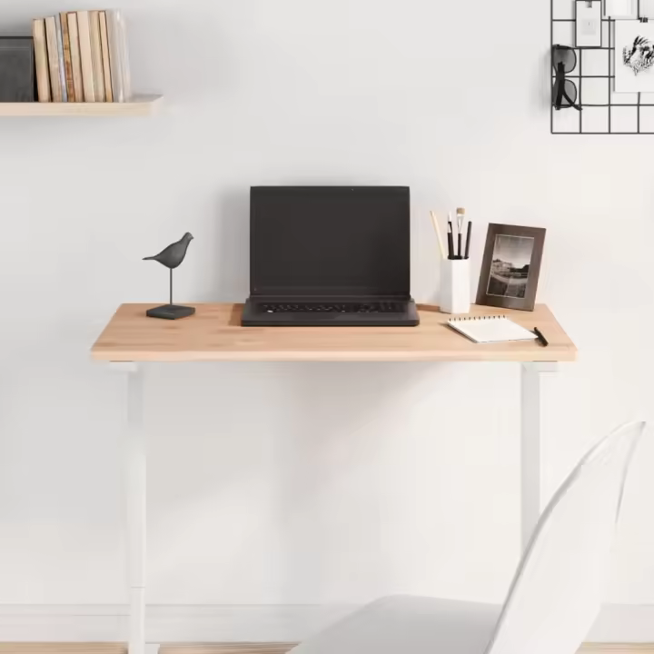 Mesa 80x40x1,5 cm Rectangular de Madera Maciza de Haya - 1