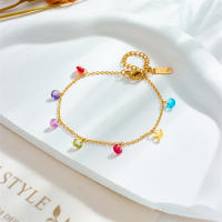 Pulsera De Cuarzo Colorido En Acero Inoxidable 316L DIEYURO Para Mujer Y Niñas Joyería De Moda Impermeable Regalo Con Encanto Geométrico - details 9