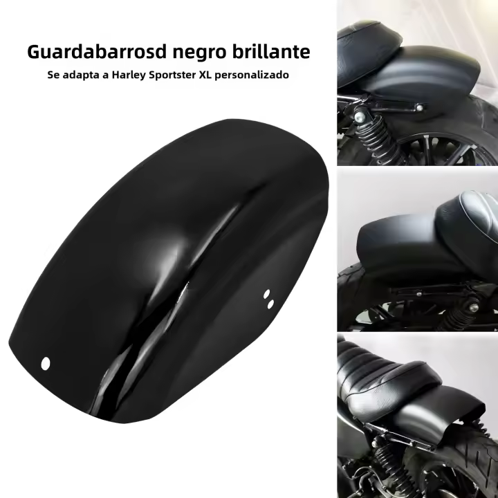 Mudguard Trasero Negro Para Motocicleta Racer Cafe Short Fender Corto Para Harley Sportster XL883 XL1200 Iron Custom Accesorios De Motocicleta - 1