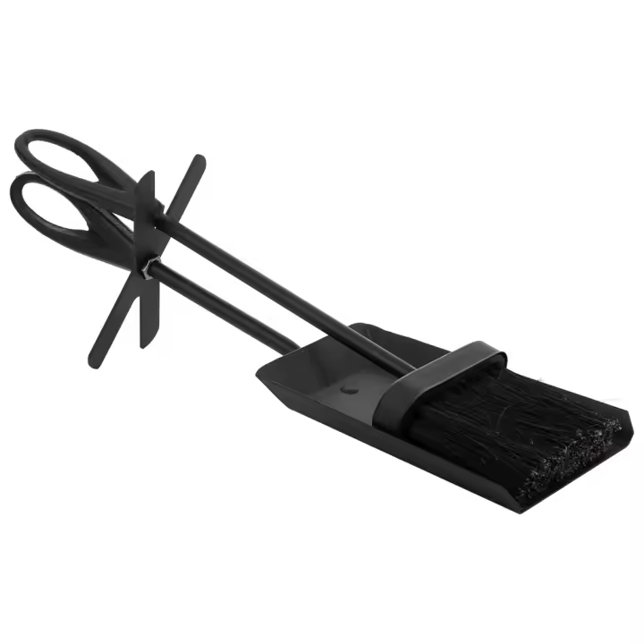 WANDERLUST DECO Conjunto de Cepillo y Recogedor para Chimenea de Metal Negro - Limpieza y Orden en Tu Espacio - 1
