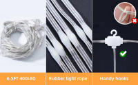 Luz De Cortina RGB Con Música Sincronizada Y Mostrador De Texto 400 LED Controlado Por App Decoración De Navidad Para Pared Y Habitación Luz De Guirnalda Para Fiestas Y Exterior - details 2