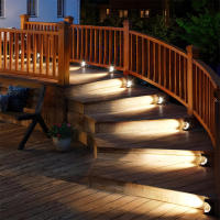 Lámpara Solar LED De Escalera Exterior Impermeable Para Decoración De Balcones Patio Puerta Frontal Y Valla Iluminación De Camino Moderna ABS IP65 - details 1